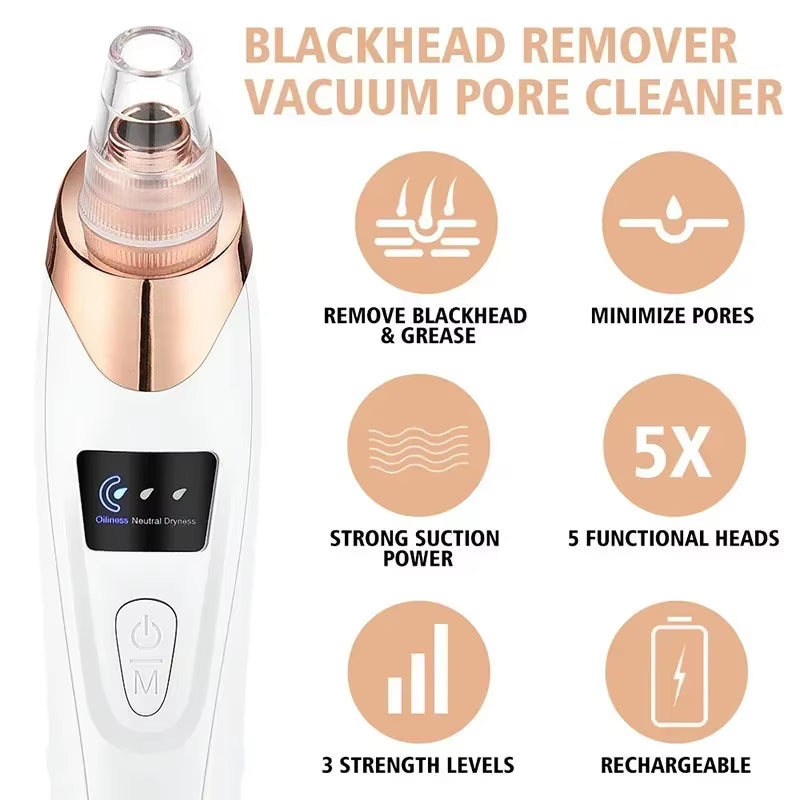 Electric Blackhead Remover USB Face Deep Cleansing Pore Beauty Machine Dead Skin Remover Face Vacuum Blackhead Removal Skin Care